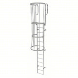  Tri-Arc Fixed Ladder With Safety Cage: 16 Ft, 12 Ft Top Step Height, 13 Steps, 36 In Overall Wide, Top 