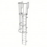  Tri-Arc Fixed Ladder With Safety Cage: 17 Ft, 13 Ft Top Step Height, 14 Steps, 36 In Overall Wide, Top 