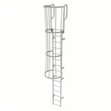 Tri-Arc Fixed Ladder With Safety Cage: 18 Ft, 14 Ft Top Step Height, 15 Steps, 36 In Overall Wide, Top 