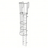 Tri-Arc Fixed Ladder With Safety Cage: 19 Ft, 15 Ft Top Step Height, 16 Steps, 36 In Overall Wide, Top 