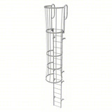  Tri-Arc Fixed Ladder With Safety Cage: 19 Ft, 15 Ft Top Step Height, 16 Steps, 36 In Overall Wide, Top 