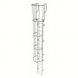  Tri-Arc Fixed Ladder With Safety Cage: 22 Ft, 18 Ft Top Step Height, 19 Steps, 36 In Overall Wide, Top 