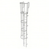  Tri-Arc Fixed Ladder With Safety Cage: 22 Ft, 18 Ft Top Step Height, 19 Steps, 36 In Overall Wide, Top 