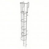 Tri-Arc Fixed Ladder With Safety Cage: 24 Ft, 20 Ft Top Step Height, 21 Steps, 36 In Overall Wide, Top 