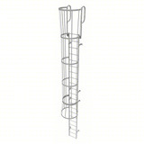  Tri-Arc Fixed Ladder With Safety Cage: 24 Ft, 20 Ft Top Step Height, 21 Steps, 36 In Overall Wide, Top 