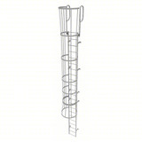  Tri-Arc Fixed Ladder With Safety Cage: 25 Ft, 21 Ft Top Step Height, 22 Steps, 36 In Overall Wide, Top 