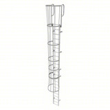  Tri-Arc Fixed Ladder With Safety Cage: 26 Ft, 22 Ft Top Step Height, 23 Steps, 36 In Overall Wide, Top 