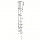  Tri-Arc Fixed Ladder With Safety Cage: 27 Ft, 23 Ft Top Step Height, 24 Steps, 36 In Overall Wide, Top 