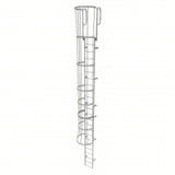  Tri-Arc Fixed Ladder With Safety Cage: 27 Ft, 23 Ft Top Step Height, 24 Steps, 36 In Overall Wide, Top 