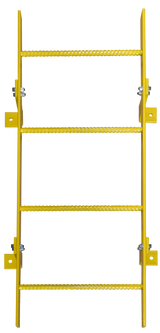  Tri-Arc Fixed Ladder: 3 Ft, 3 Ft Top Step Height, 4 Steps, 25 In Overall Wide, Top 