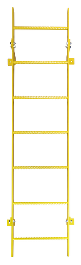  Tri-Arc Fixed Ladder: 6 Ft, 6 Ft Top Step Height, 7 Steps, 25 In Overall Wide, Top 