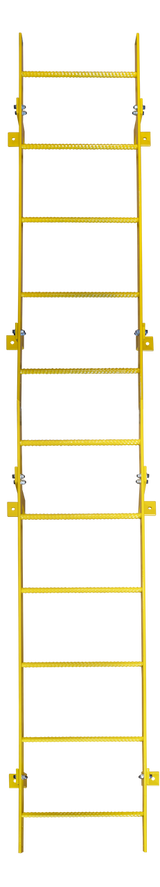  Tri-Arc Fixed Ladder: 10 Ft, 10 Ft Top Step Height, 11 Steps, 25 In Overall Wide, Top 