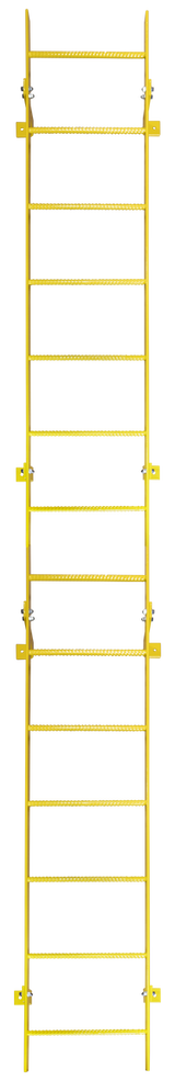  Tri-Arc Fixed Ladder: 13 Ft, 13 Ft Top Step Height, 14 Steps, 25 In Overall Wide, Top 