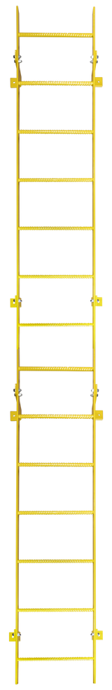  Tri-Arc Fixed Ladder: 13 Ft, 13 Ft Top Step Height, 14 Steps, 25 In Overall Wide, Top 