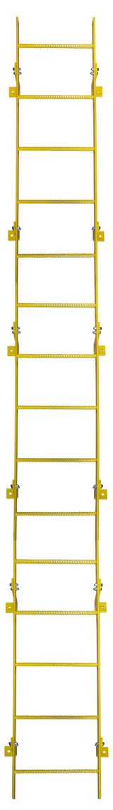  Tri-Arc Fixed Ladder: 14 Ft, 14 Ft Top Step Height, 15 Steps, 25 In Overall Wide, Top 