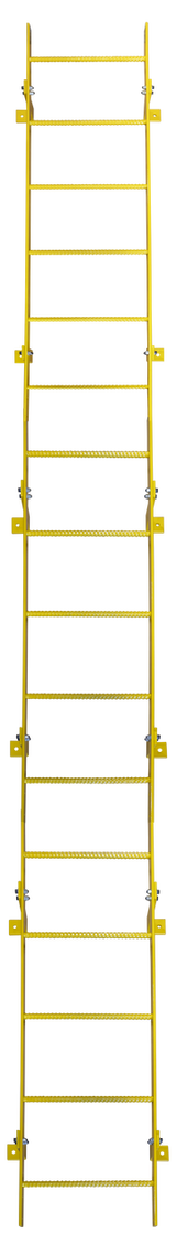  Tri-Arc Fixed Ladder: 15 Ft, 15 Ft Top Step Height, 16 Steps, 25 In Overall Wide, Top 