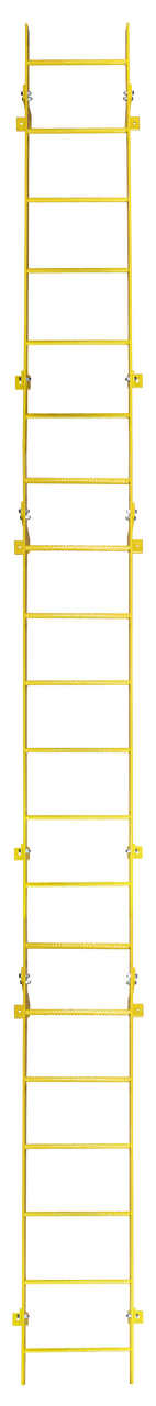  Tri-Arc Fixed Ladder: 19 Ft, 19 Ft Top Step Height, 20 Steps, 25 In Overall Wide, Top 