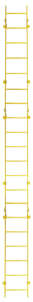  Tri-Arc Fixed Ladder: 19 Ft, 19 Ft Top Step Height, 20 Steps, 25 In Overall Wide, Top 