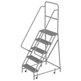 Tri-Arc Wl 5 Step Steel Rolling Ladder Grip 24 Hr 