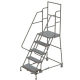 Tri-Arc Wl 5 Step Steel Rolling Ladder Perforated 24 HR With 20" With Deep Top Step Step 