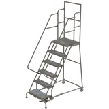 Tri-Arc Wl 6 Step Steel Rolling Ladder Grip 24 HR With 20" With Deep Top Step Step 