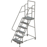 Tri-Arc Wl 6 Step Steel Rolling Ladder Perforated 24 HR With 20" With Deep Top Step Step 