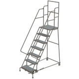 Tri-Arc Wl 7 Step Steel Rolling Ladder Perforated 24 HR With 20" With Deep Top Step Step 