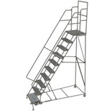 Tri-Arc Wl 10 Step Steel Rolling Ladder Grip 24 HR With 20" With Deep Top Step Step 