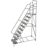 Tri-Arc Wl 10 Step Steel Rolling Ladder Perforated 24 HR With 20" With Deep Top Step Step 