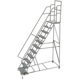 Tri-Arc Wl 11 Step Steel Rolling Ladder Perforated 24 HR With 20" With Deep Top Step Step 