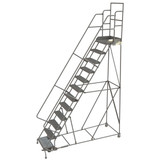Tri-Arc Wl 12 Step Steel Rolling Ladder Grip 24 HR With 20" With Deep Top Step Step 