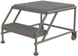  Tri-Arc Rolling Work Platform: 2 Steps, 20 In, 24 In Platform Wide, 24 In Platform Deep, Gray, Steel 