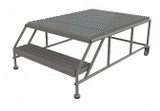  Tri-Arc Rolling Work Platform: 2 Steps, 20 In, 36 In Platform Wide, 47 In Platform Deep, Gray, Steel 