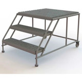  Tri-Arc Rolling Work Platform: 3 Steps, 30 In, 36 In Platform Wide, 35 In Platform Deep, Gray, Steel 