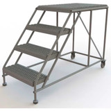  Tri-Arc Rolling Work Platform: 4 Steps, 40 In, 24 In Platform Wide, 35 In Platform Deep, Gray, Steel 