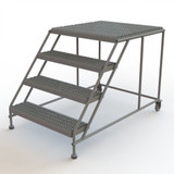  Tri-Arc Rolling Work Platform: 4 Steps, 40 In, 36 In Platform Wide, 35 In Platform Deep, Gray, Steel 