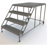  Tri-Arc Rolling Work Platform: 4 Steps, 40 In, 36 In Platform Wide, 47 In Platform Deep, Gray, Steel 