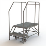  Tri-Arc Forward Descent Rolling Work Platform: 2 Steps, 20 In, 24 In Platform Wide, 35 In Platform Deep 