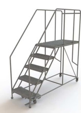  Tri-Arc Forward Descent Rolling Work Platform: 5 Steps, 50 In, 24 In Platform Wide, 47 In Platform Deep 