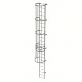 Tri-Arc Fixed Ladder With Safety Cage: 22 Ft, 22 Ft Top Step Height, 23 Steps, 36 In Overall Wide, Top