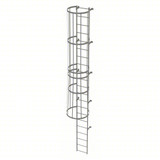 Tri-Arc Fixed Ladder With Safety Cage: 20 Ft, 20 Ft Top Step Height, 21 Steps, 36 In Overall Wide, Top