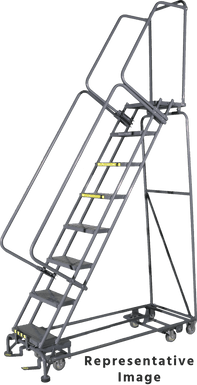 All Direction Ladders, CALOSHA, All Directional, 8 Step, 24 In Wide Base, 14 in Deep Top Step, Expanded Metal Tread