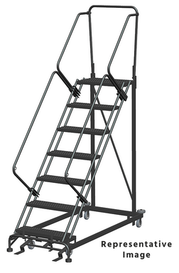 Heavy Duty 7 Step, 50 Degree Slope Ladder, 28 Deep Top Step, G, Setup