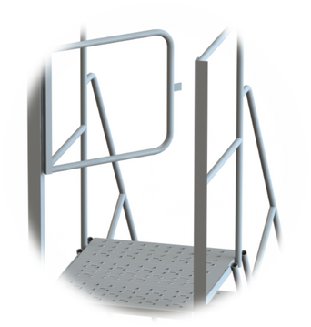 KD 8 Step Steel Ladder Perf 30" With Deep Top Step, Rear Exit Gate