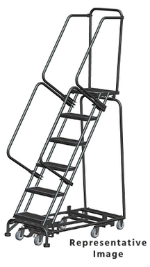 Weight Actuated All Directional Ladders, Weight Actuated, All Directional, 6 Step, 24 In Wide Base, 21 in Deep Top Step, Perforated Tread, Setup