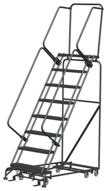 All Direction Ladders, All Directional, 8 Step, 32 In Wide Base, 14 in Deep Top Step, Serrated Tread, Setup