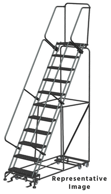 All Direction Ladders, All Directional, 11 Step, 32 In Wide Base, 14 in Deep Top Step, Abrasive Mat Tread