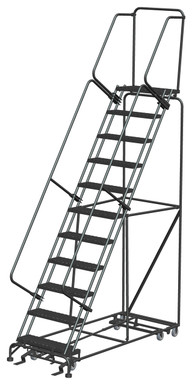 All Direction Ladders, All Directional, 11 Step, 32 In Wide Base, 14 in Deep Top Step, Expanded Metal Tread