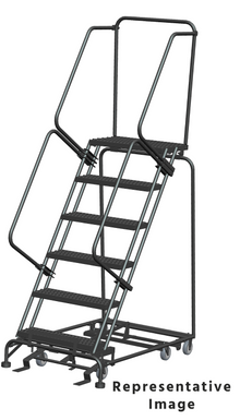 All Direction Ladders, All Directional, 6 Step, 24 In Wide Base, 28 in Deep Top Step, Serrated Tread