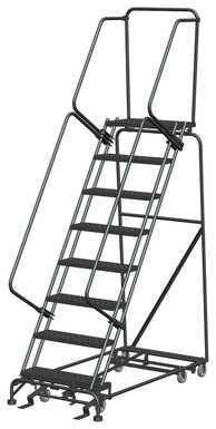 All Direction Ladders, CALOSHA, All Directional, 8 Step, 32 In Wide Base, 14 in Deep Top Step, Perforated Tread, Setup